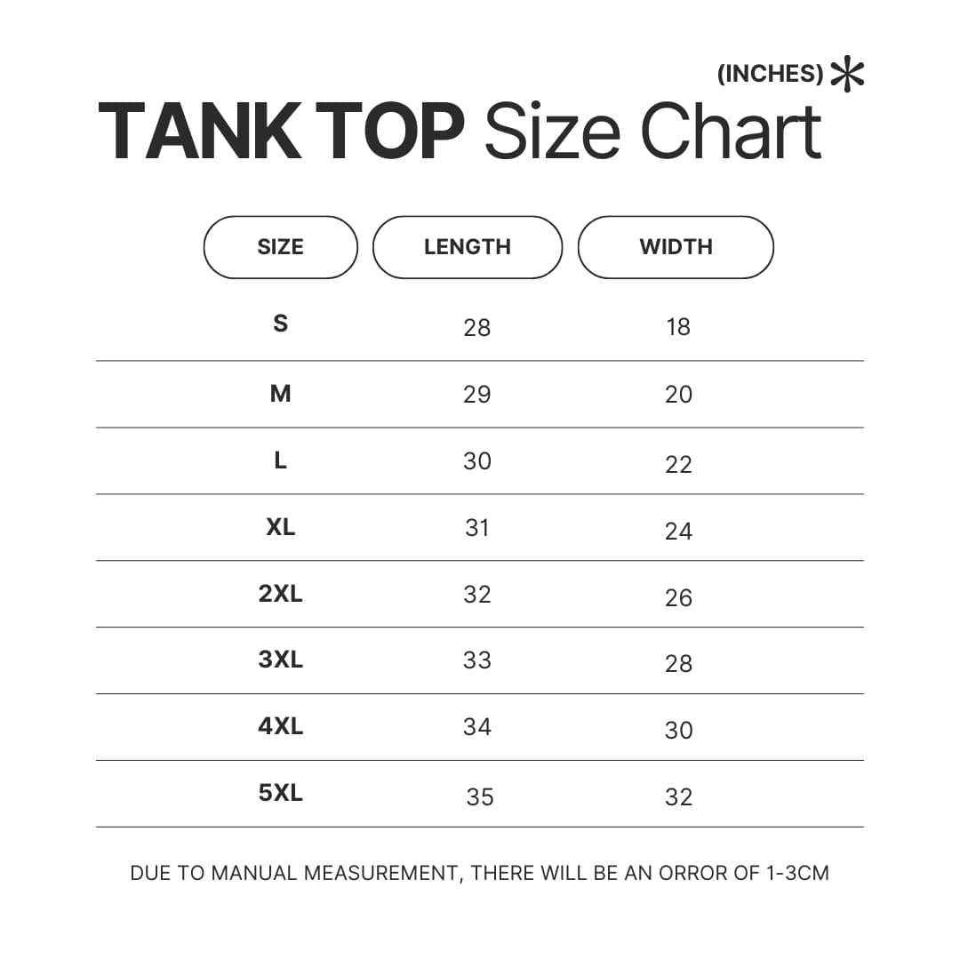 Tank Top Size Chart - Iván Cornejo Shop