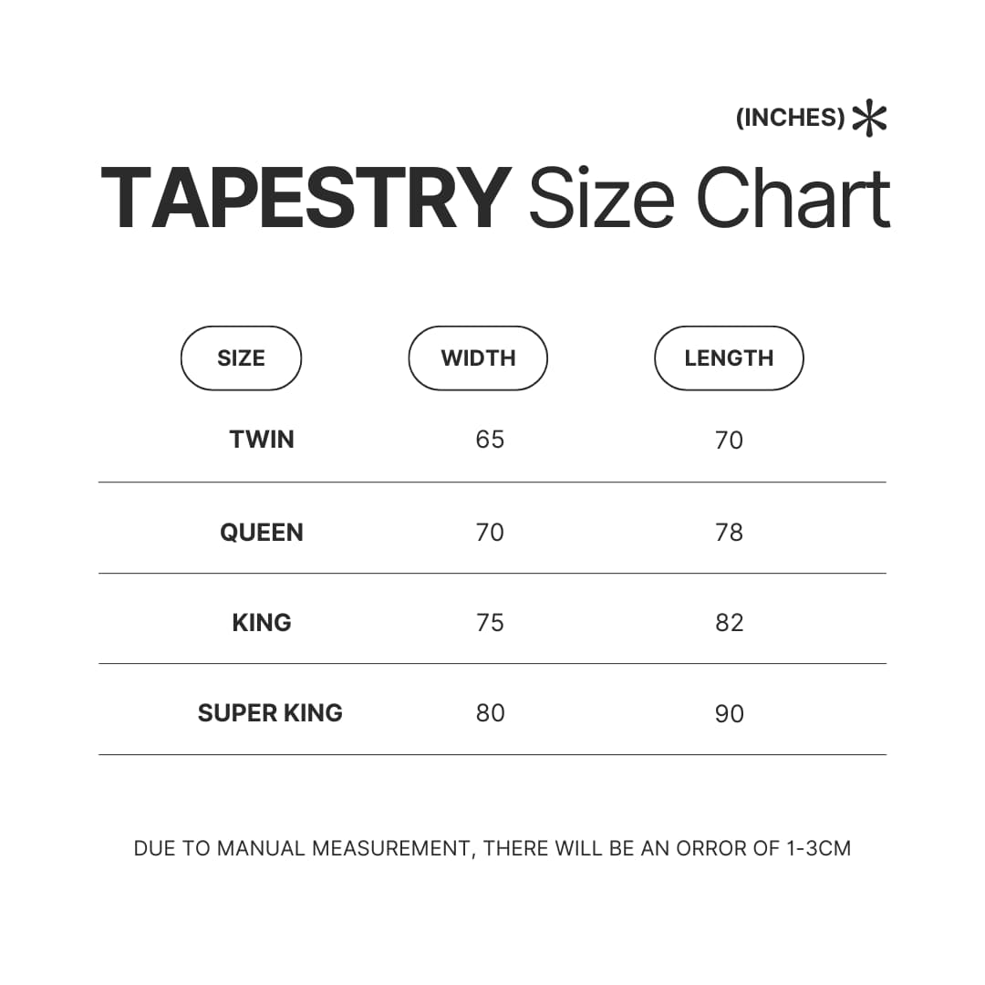 Tapestry Size Chart - Iván Cornejo Shop